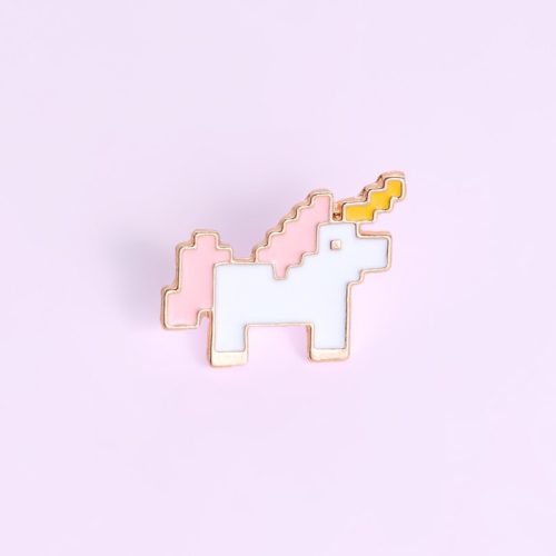 Pink Pixelated Horse Enamel Pin