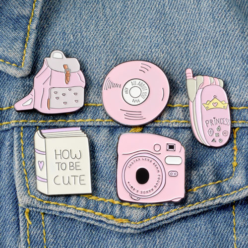 Pink Enamel Badge Brooch Gift for friend Lapel pin