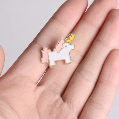 Pink Pixelated Horse Enamel Pin