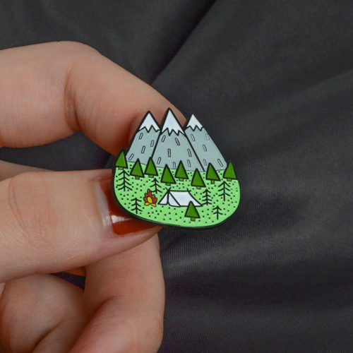 Fresh Peach Banana Lemon Cactus Forest Mountain Enamel Pin Fruit Plants Travel Adventure Brooches for Women Men Badge Collection