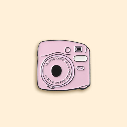 Pink Cartoon camera Lapel Enamel pin backpack Badges Brooch Gift Jewelry for Women Children